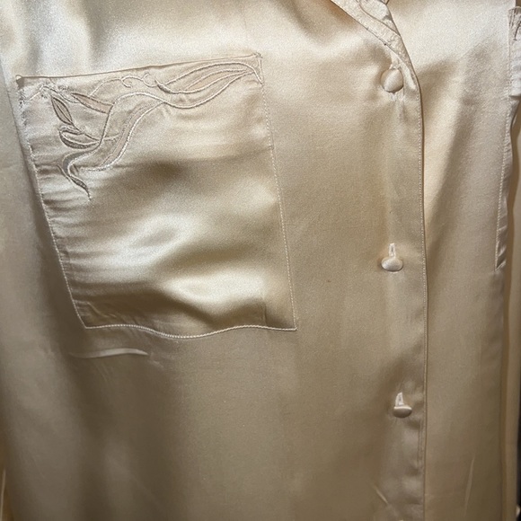 100% Ivory Silk Luxury Vintage Paul Alexander Blouse Top 14 NO BIG Just PLUS❣️ - Picture 4 of 9